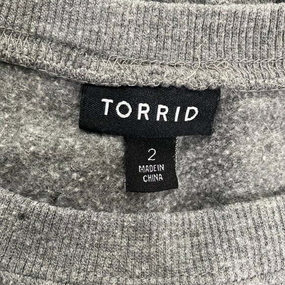 Torrid Gray Long Raglan Sleeve Crew Neck Classic Fit Skull Sweatshirt, 2X #290 - Picture 7 of 9
